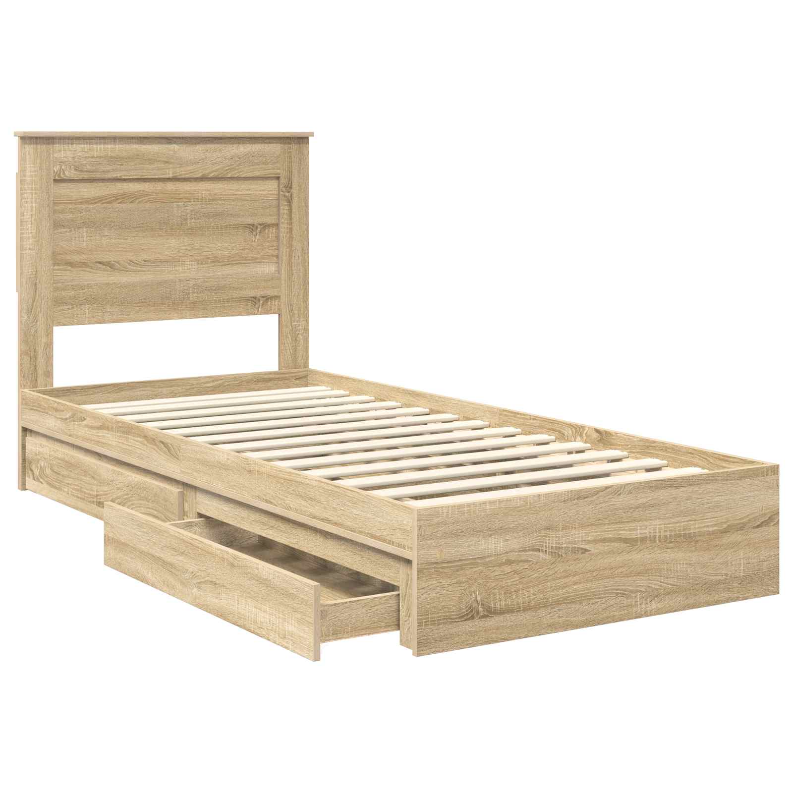 Storage Bed with Drawer Sonoma Oak 100 x 200 cm Engineered Wood