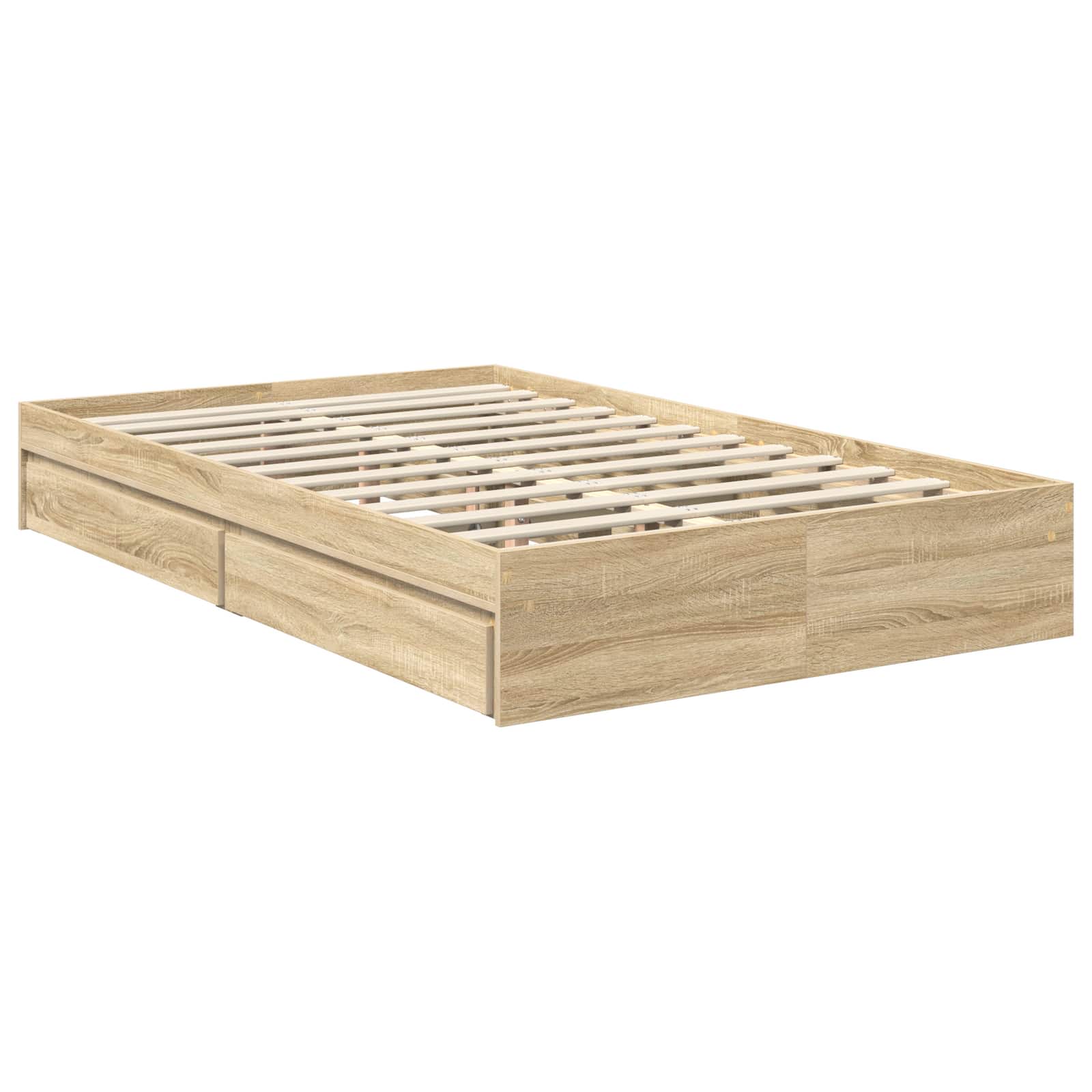 Storage Bed with Drawer Sonoma Oak 100 x 200 cm Engineered Wood