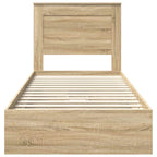 Storage Bed with Drawer Sonoma Oak 100 x 200 cm Engineered Wood