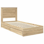 Storage Bed with Drawer Sonoma Oak 75 x 190 cm Engineered Wood