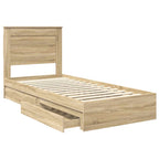 Storage Bed with Drawer Sonoma Oak 75 x 190 cm Engineered Wood
