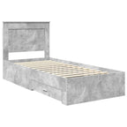 Bed Frame with Drawer with Headboard Manual Engineered Wood