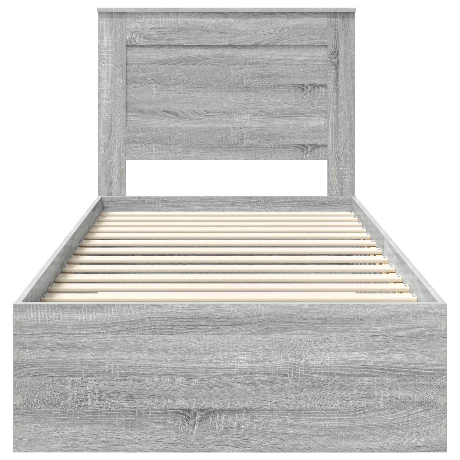 Bed Frame with Drawer with Headboard Manual Engineered Wood