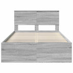 Bed Frame Grey Sonoma 120 x 190 cm Solid Pine Wood