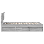 Bed Frame Grey Sonoma 120 x 190 cm Solid Pine Wood