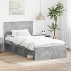 Bed Frame Concerte Grey 100 x 200 cm Solid Pine Wood