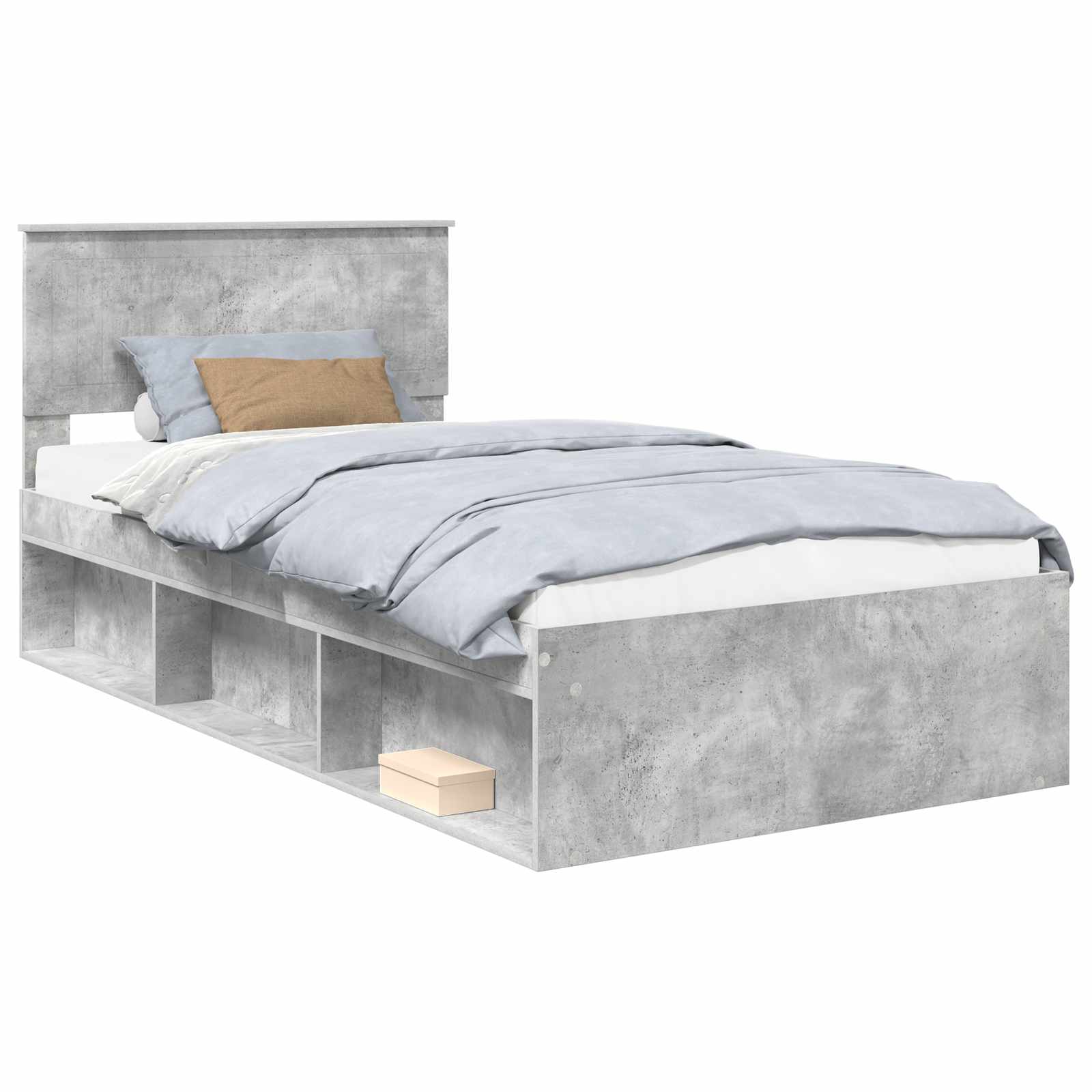 Bed Frame Concerte Grey 100 x 200 cm Solid Pine Wood