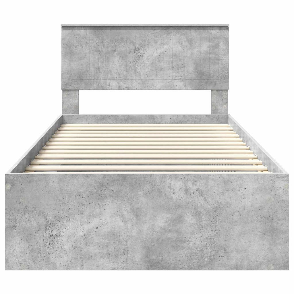 Bed Frame Concerte Grey 100 x 200 cm Solid Pine Wood