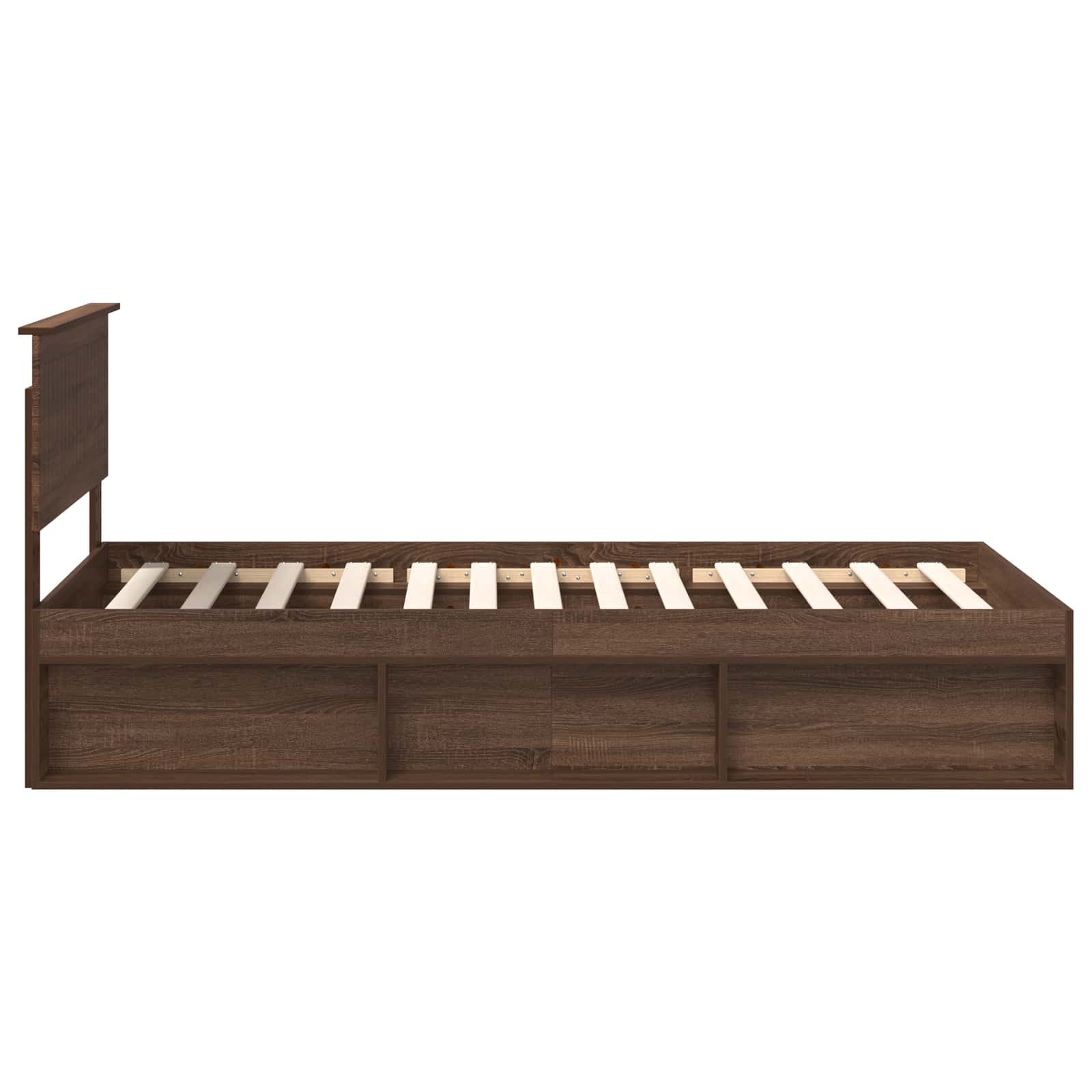 Bed Frame with Headboard Brown Oak 100 x 200 cm Solid Pine Wood