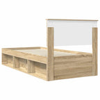 Bed Frame with Headboard Sonoma Oak 90 x 200 cm Solid Pine Wood