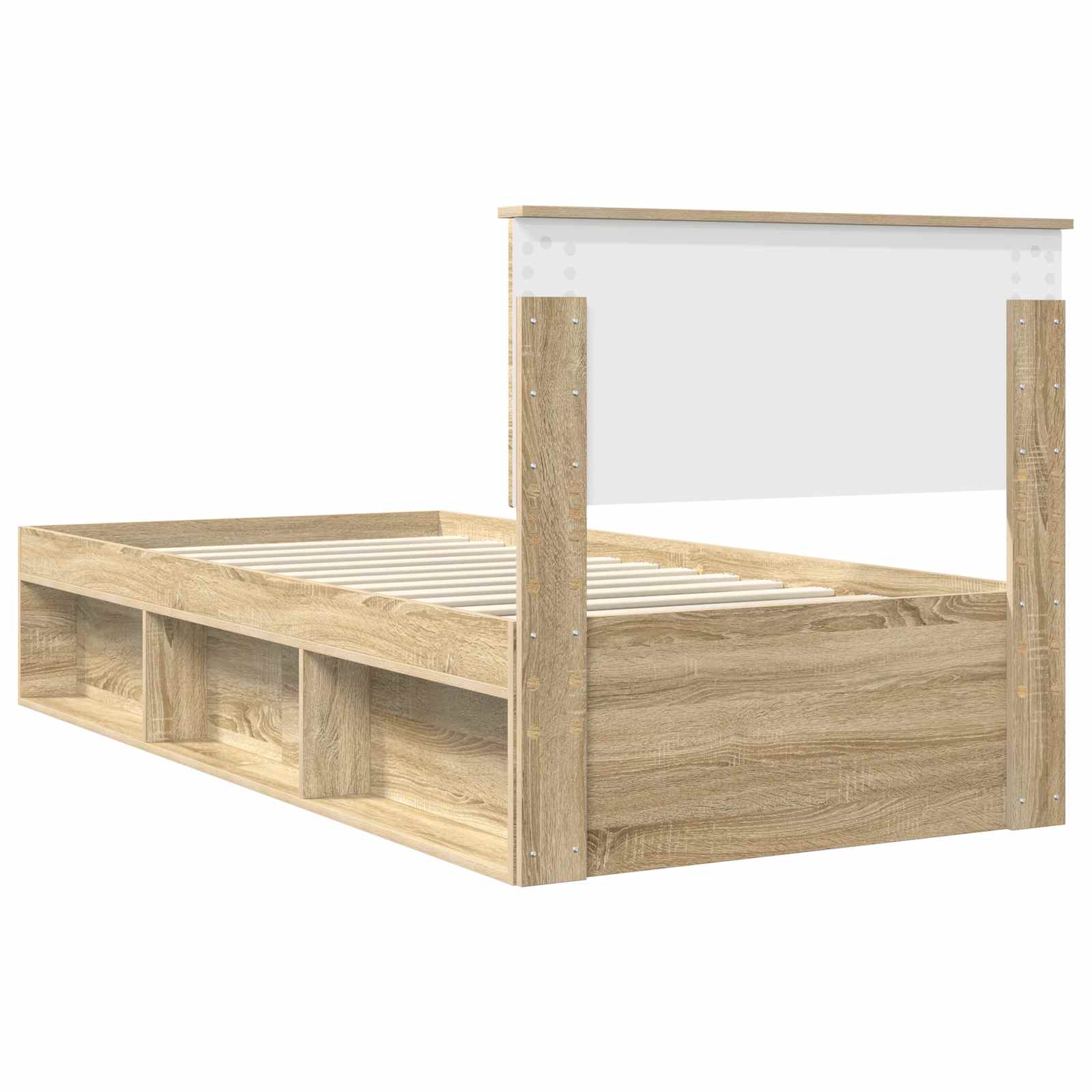 Bed Frame with Headboard Sonoma 90 x 190 cm Solid Pine Wood
