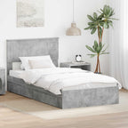 Storage Bed Concrete Grey 100 x 200 cm Engineered Wood