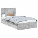 Storage Bed Concrete Grey 100 x 200 cm Engineered Wood