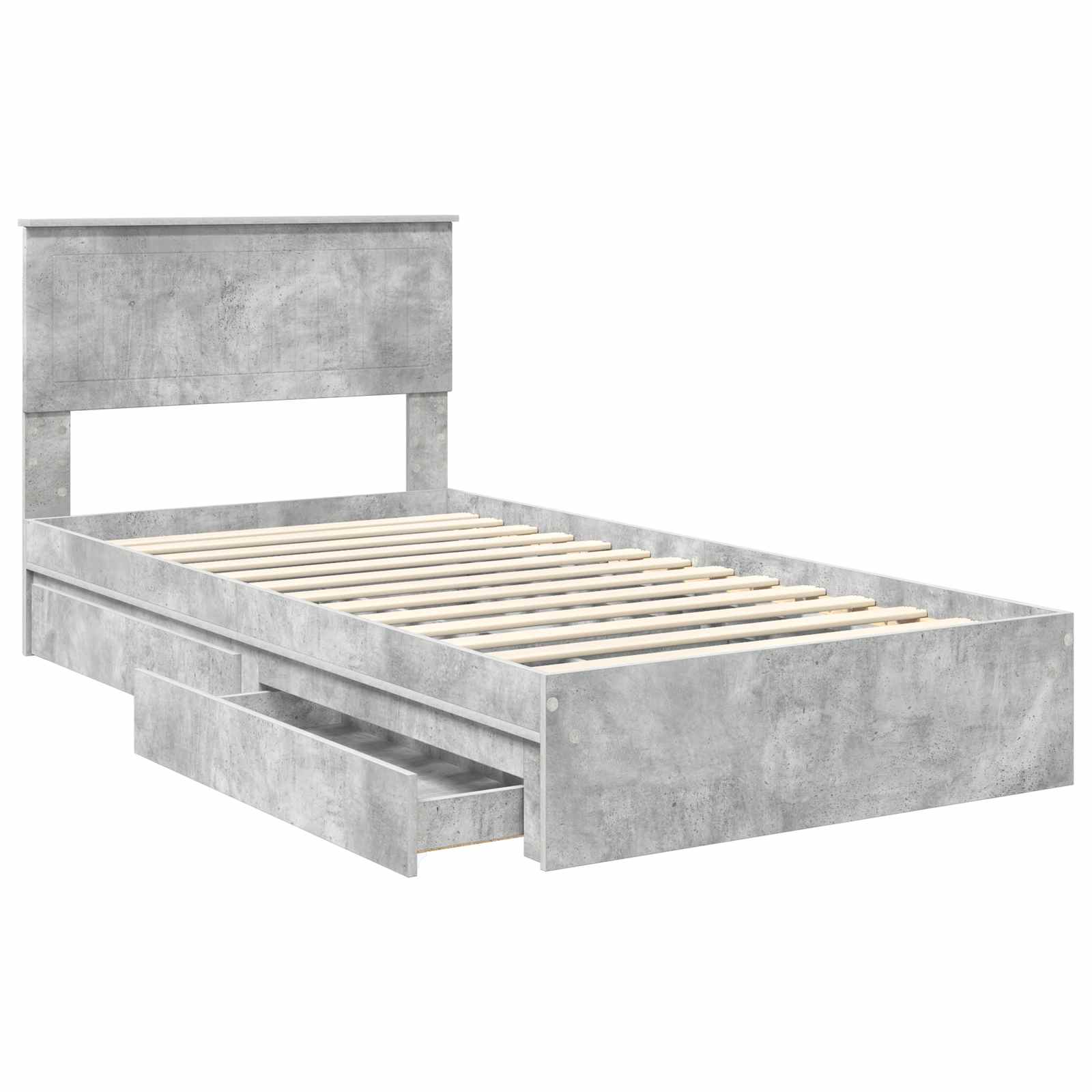 Storage Bed Concrete Grey 100 x 200 cm Engineered Wood