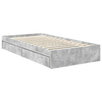 Storage Bed Concrete Grey 100 x 200 cm Engineered Wood