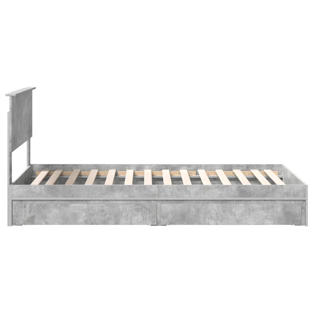 Storage Bed Concrete Grey 100 x 200 cm Engineered Wood