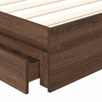 Storage Bed with Drawer Brown Oak 100 x 200 cm Engineered Wood