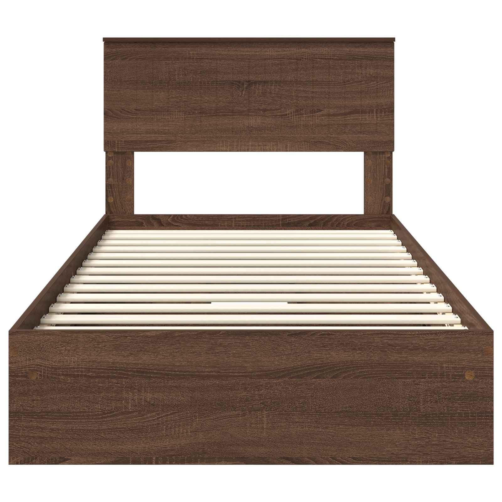 Storage Bed with Drawer Brown Oak 100 x 200 cm Engineered Wood