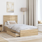 Storage Bed with Drawer Sonoma Oak 90 x 190 cm Engineered Wood