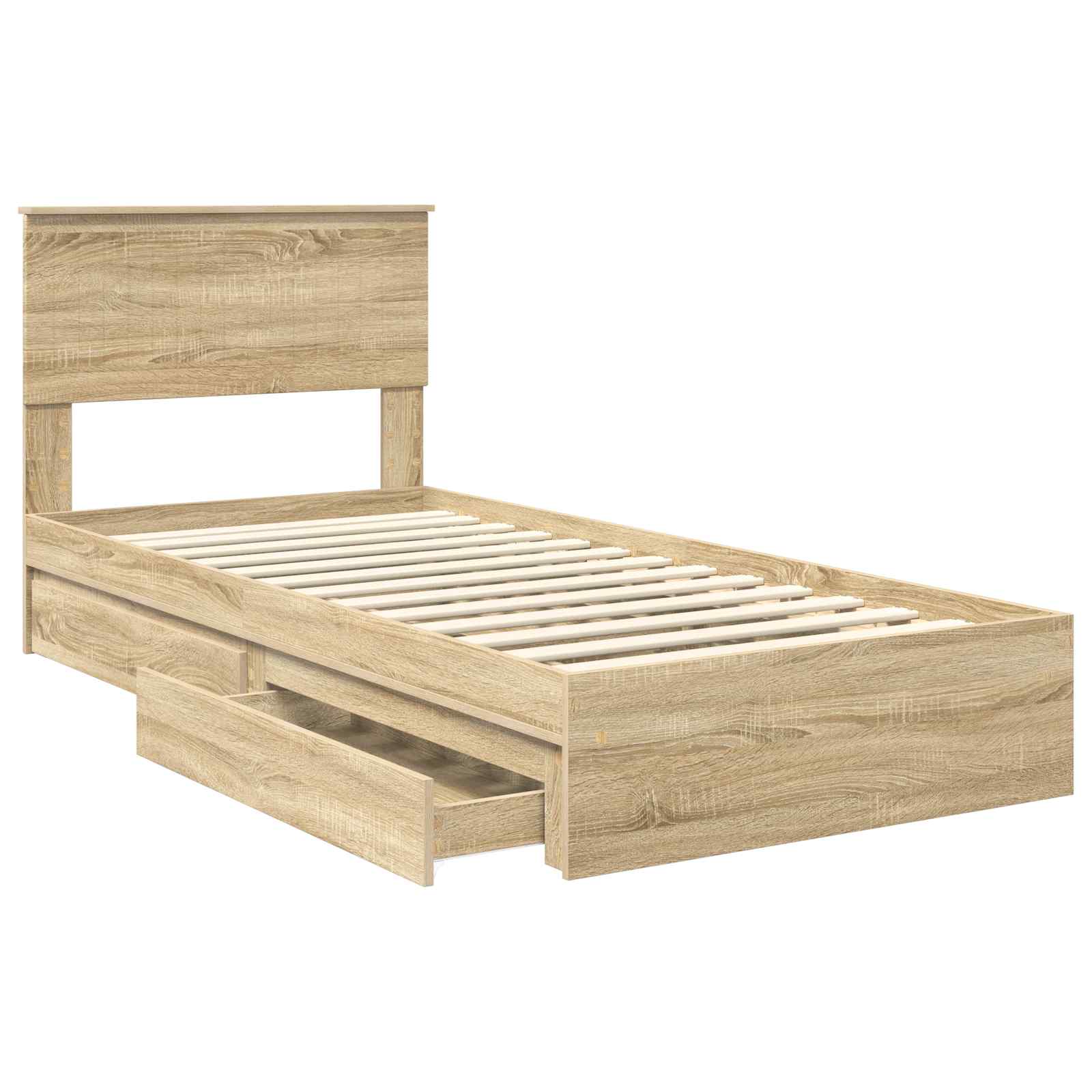 Storage Bed with Drawer Sonoma Oak 90 x 190 cm Engineered Wood