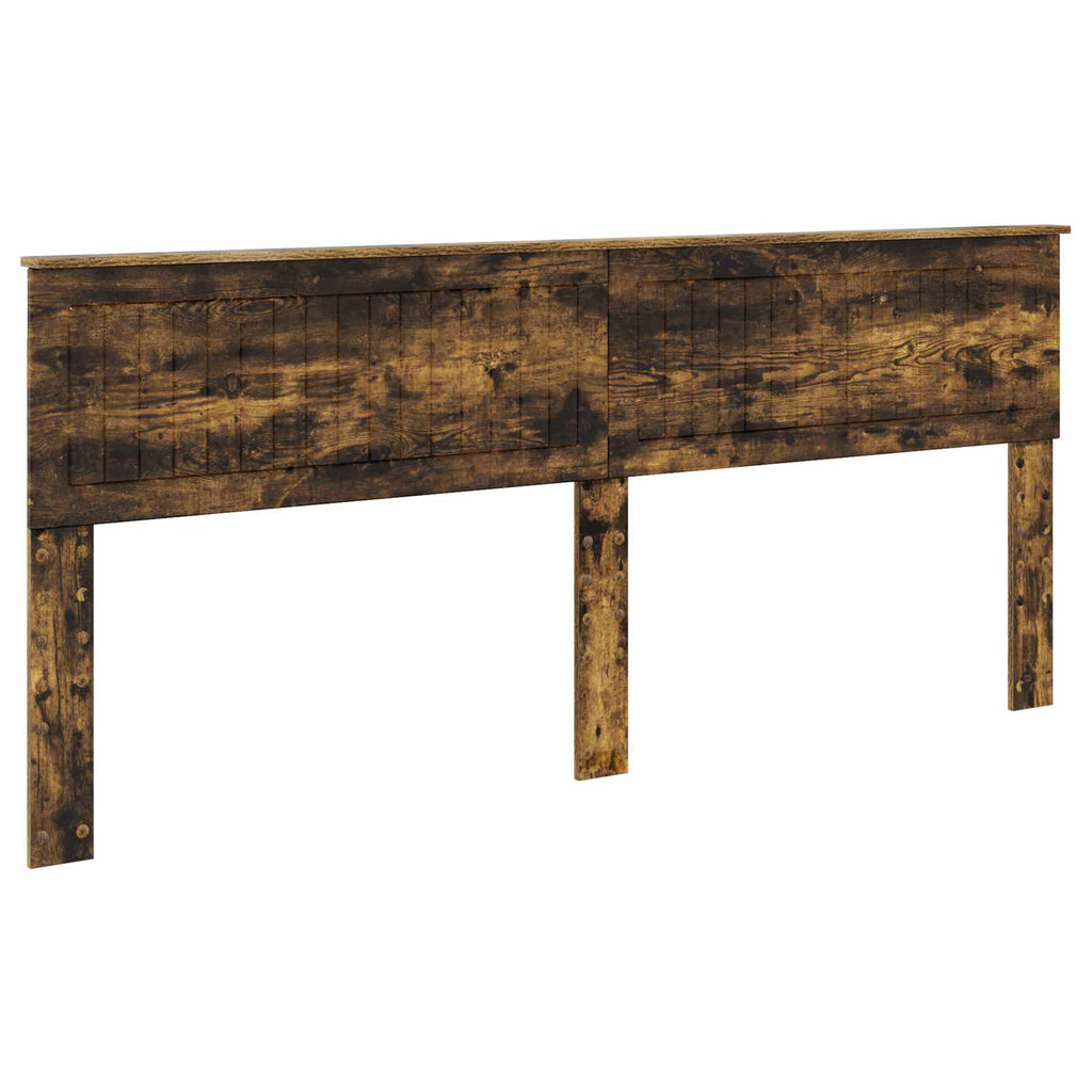 Bed Frame with Drawer Smoked Oak 200 x 200 cm Engineered Wood