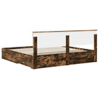 Bed Frame with Drawer Smoked Oak 200 x 200 cm Engineered Wood