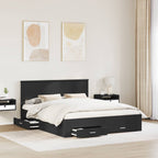 Bed Frame with Headboard Black 160 x 200 cm Engineered Wood