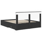 Bed Frame with Headboard Black 160 x 200 cm Engineered Wood