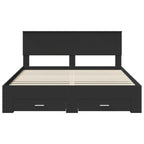Bed Frame with Headboard Black 160 x 200 cm Engineered Wood