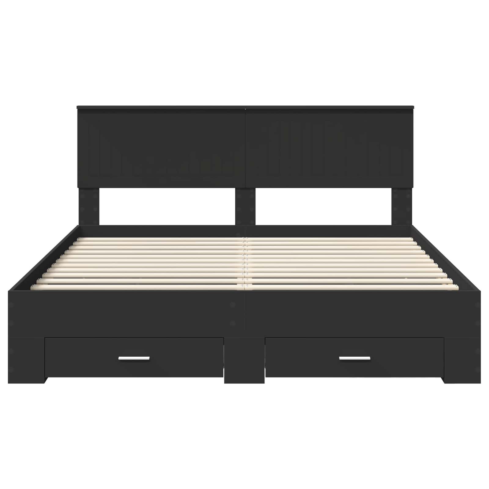 Bed Frame with Headboard Black 160 x 200 cm Engineered Wood