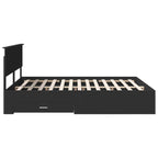 Bed Frame with Headboard Black 160 x 200 cm Engineered Wood