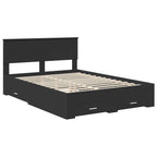 Bed Frame with Headboard Black 140 x 200 cm Engineered Wood