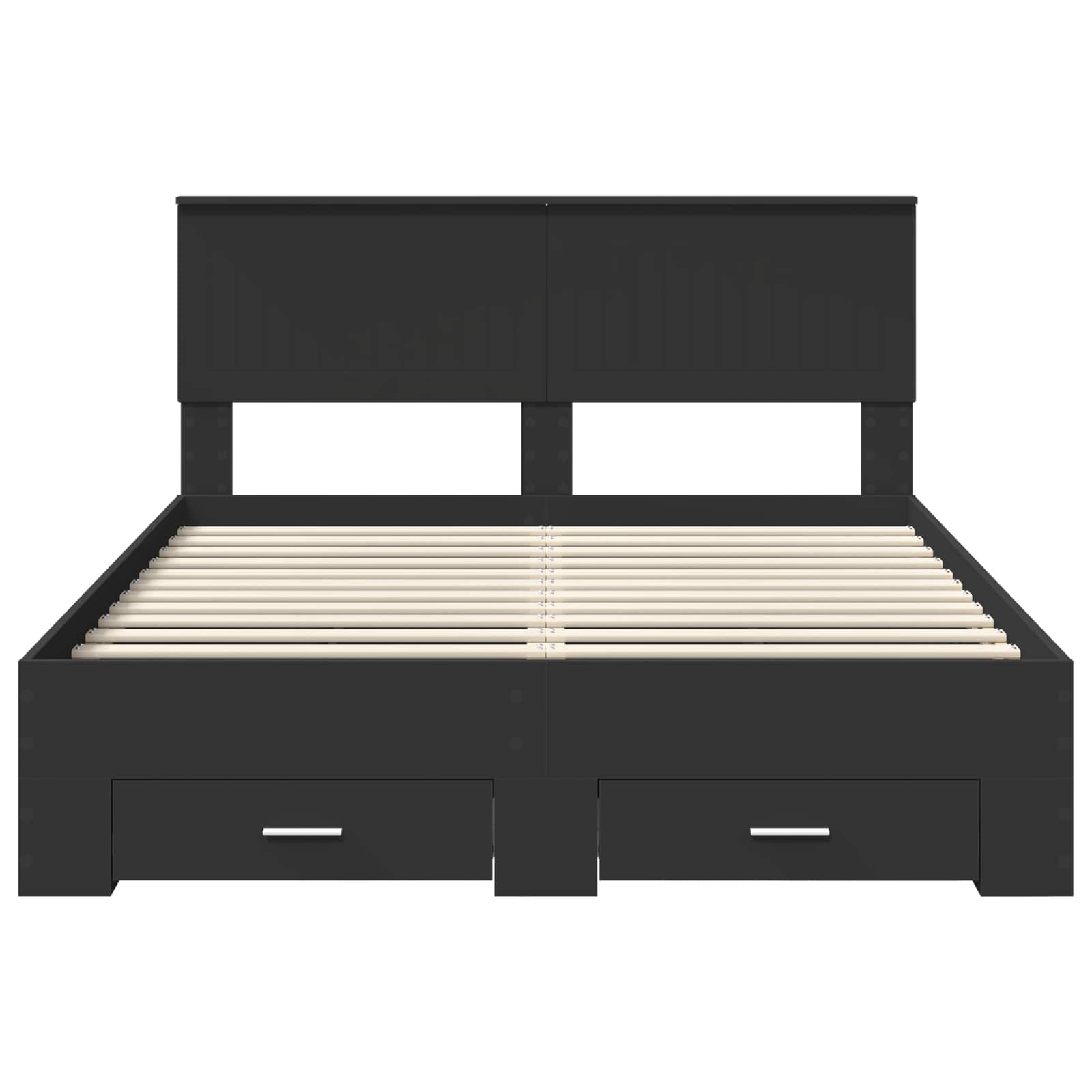 Bed Frame with Headboard Black 140 x 200 cm Engineered Wood