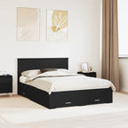 Bed Frame with Headboard Black 140 x 190 cm Engineered Wood