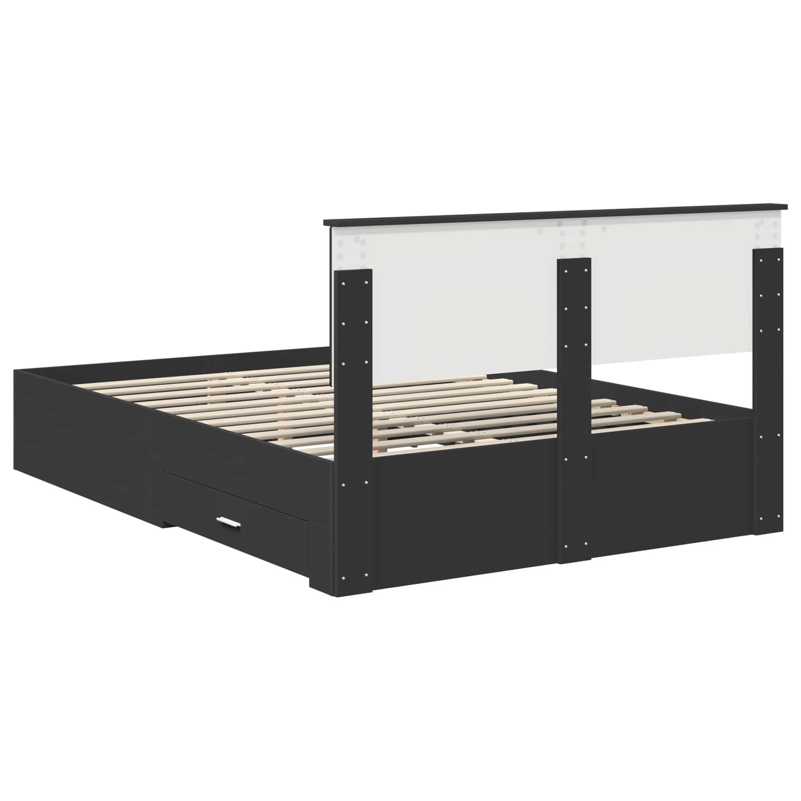 Bed Frame with Headboard Black 140 x 190 cm Engineered Wood