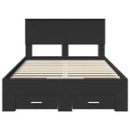 Bed Frame with Headboard Black 120 x 200 cm Engineered Wood