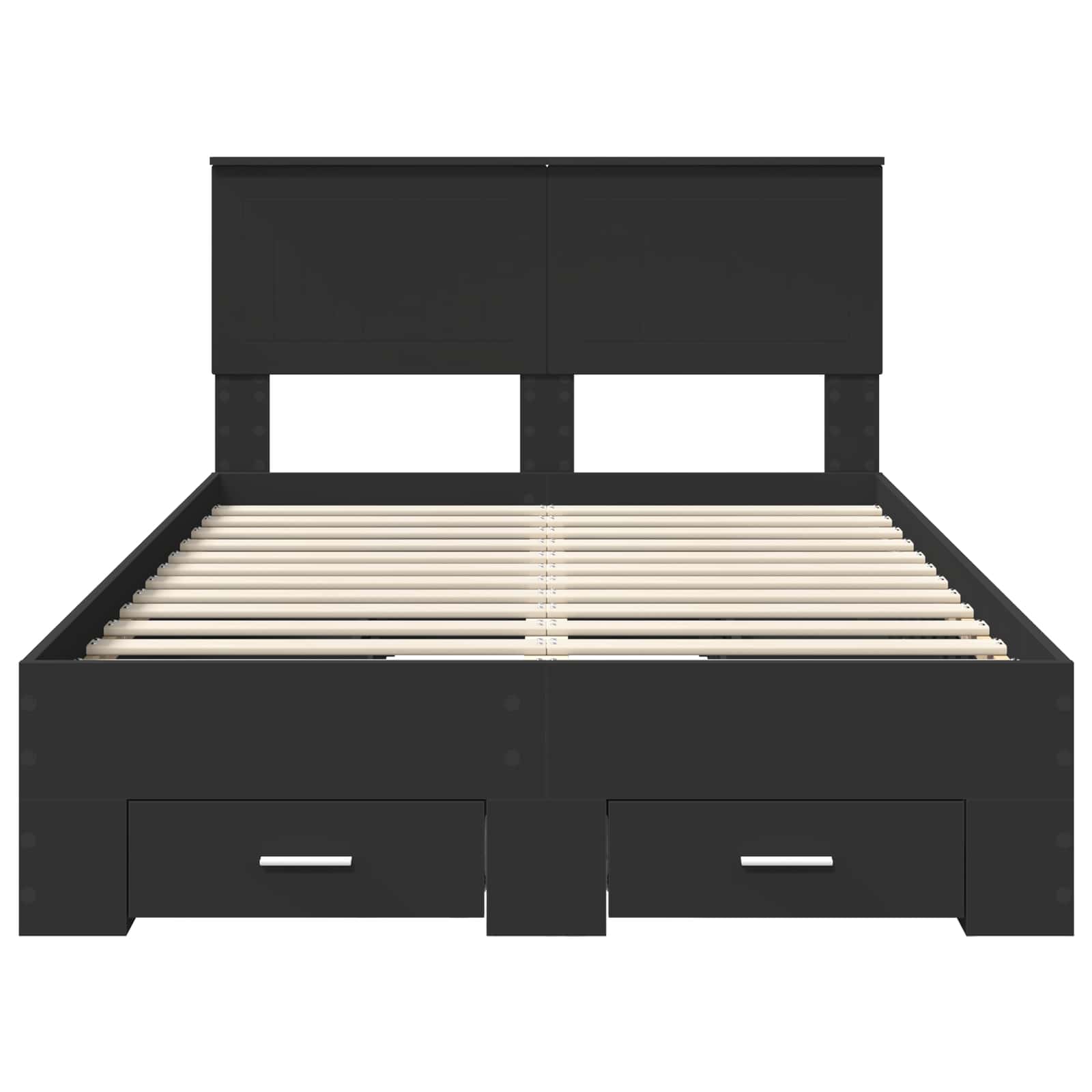 Bed Frame with Headboard Black 120 x 200 cm Engineered Wood