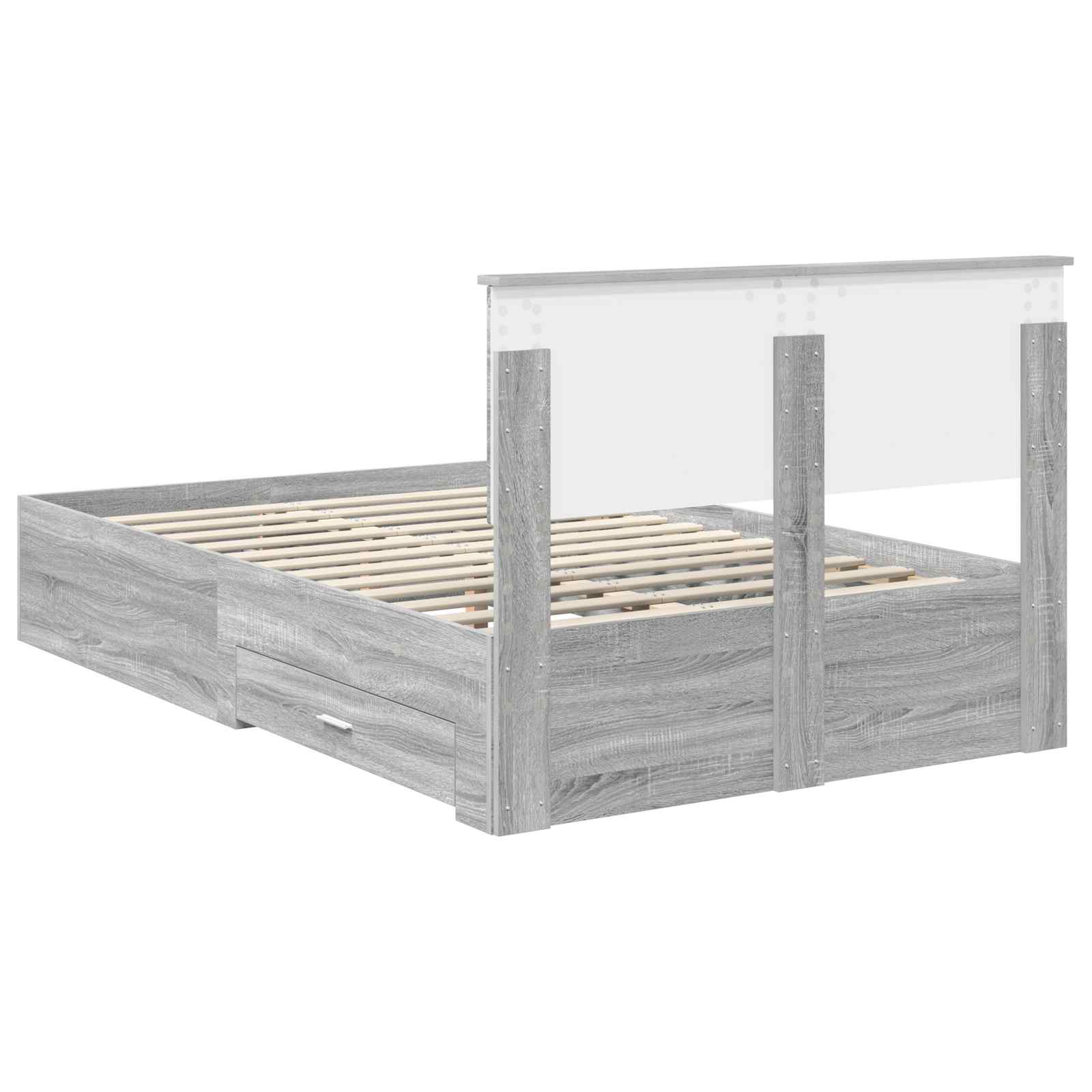 Bed Frame with Drawer Grey Sonoma 120 x 200 cm Engineered Wood