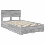 Bed Frame with Drawer Grey Sonoma 120 x 190 cm Engineered Wood