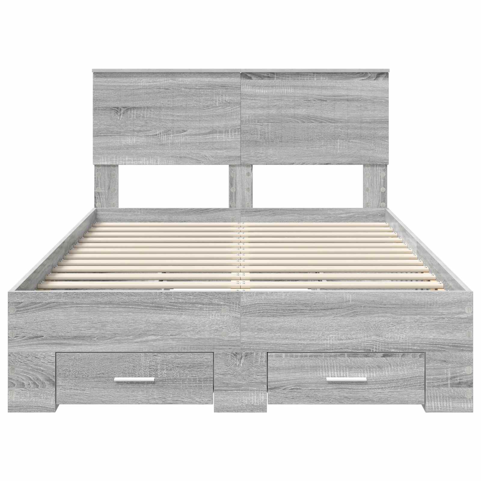 Bed Frame with Drawer Grey Sonoma 120 x 190 cm Engineered Wood