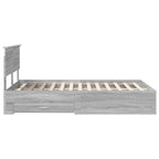 Bed Frame with Drawer Grey Sonoma 120 x 190 cm Engineered Wood