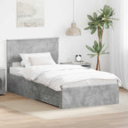 Bed Frame Concrete Grey 100 x 200 cm Engineered Wood