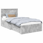 Bed Frame Concrete Grey 100 x 200 cm Engineered Wood