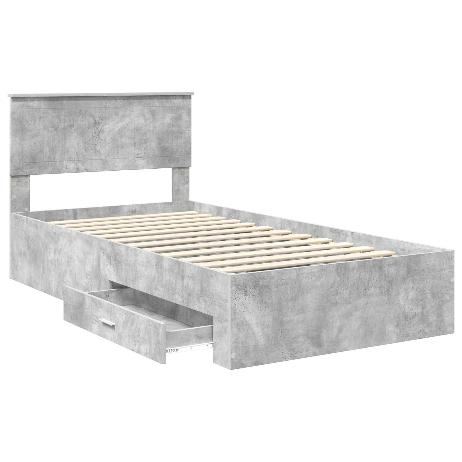 Bed Frame Concrete Grey 100 x 200 cm Engineered Wood
