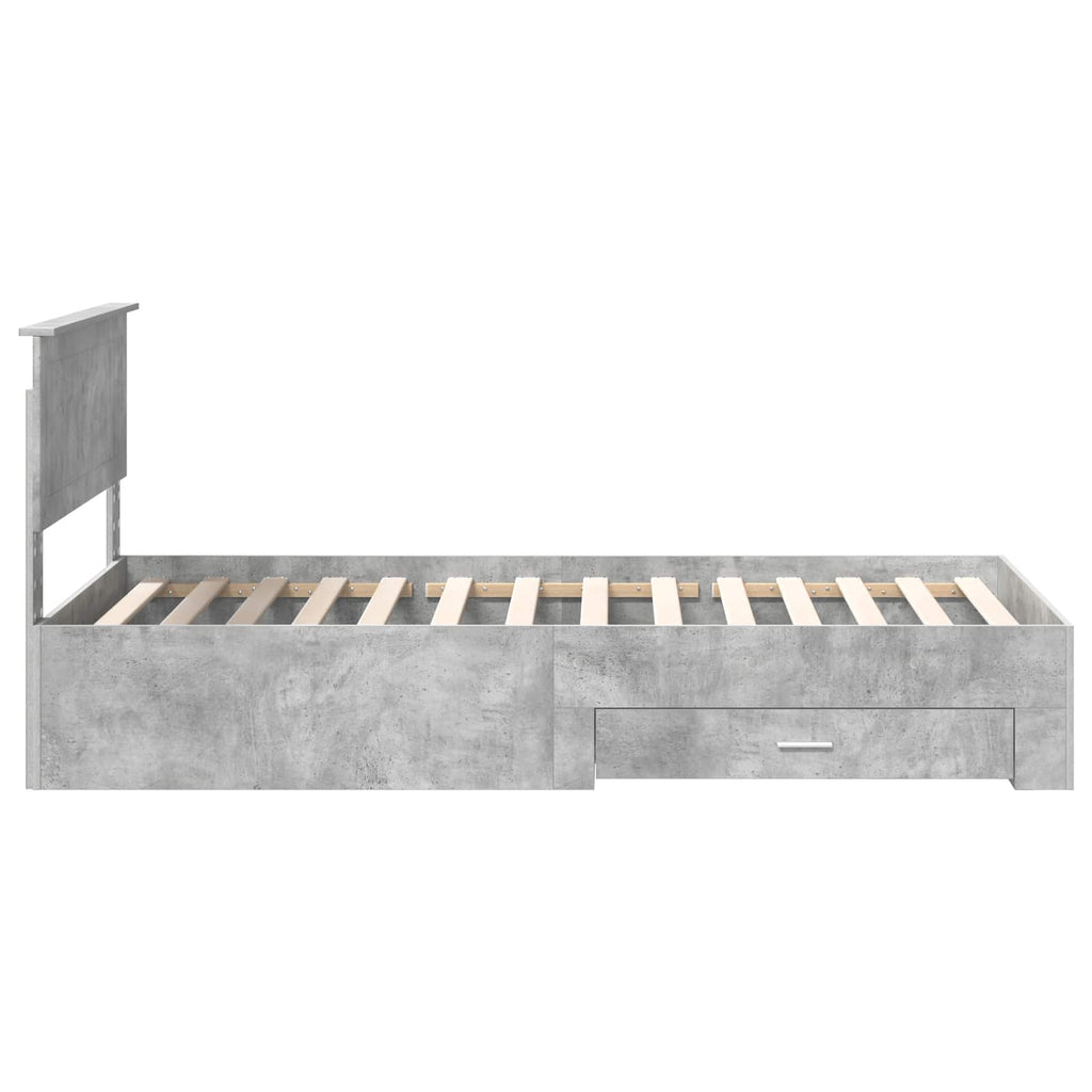 Bed Frame Concrete Grey 100 x 200 cm Engineered Wood