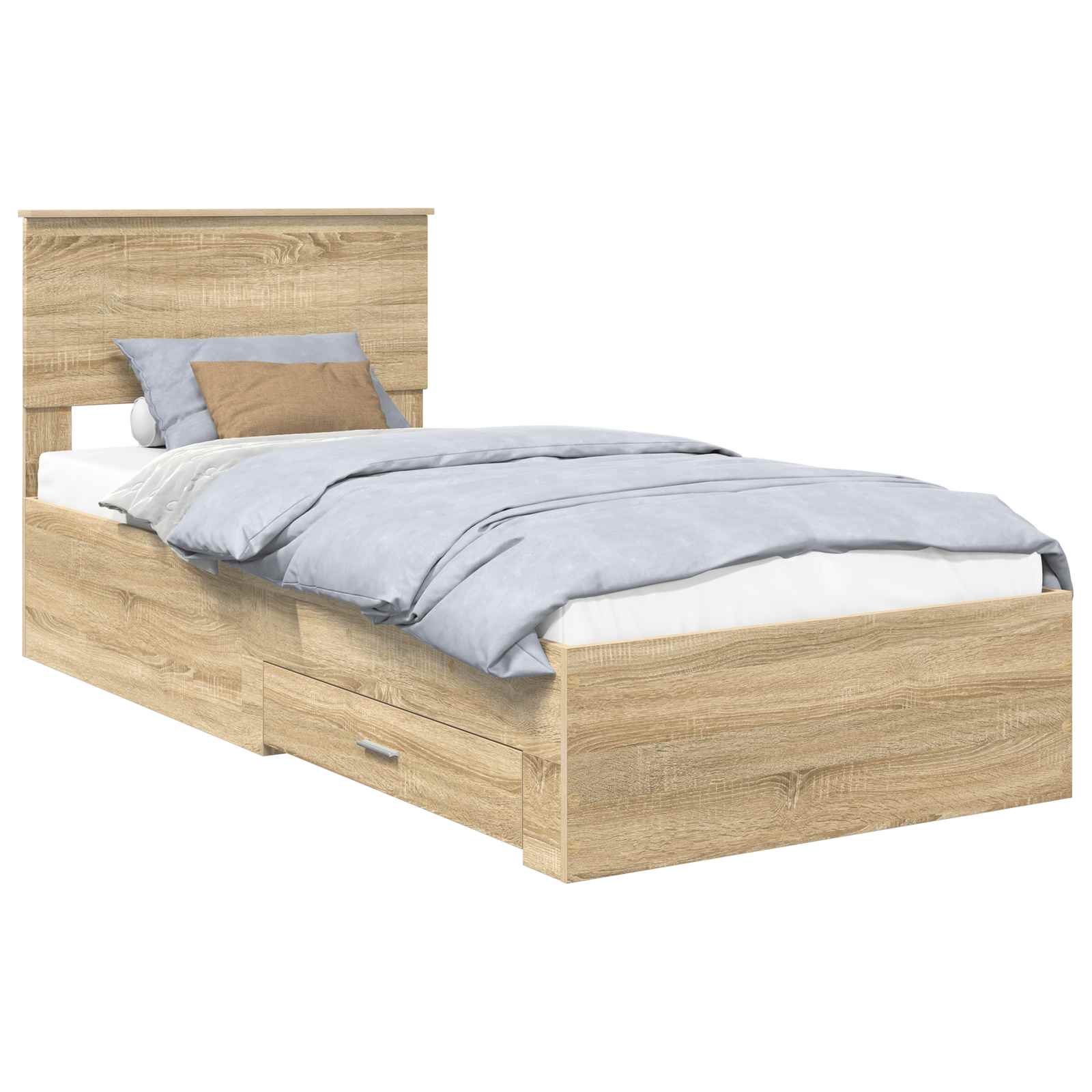 Bed Frame with Headboard Sonoma Oak 90 x 200 cm Engineered Wood