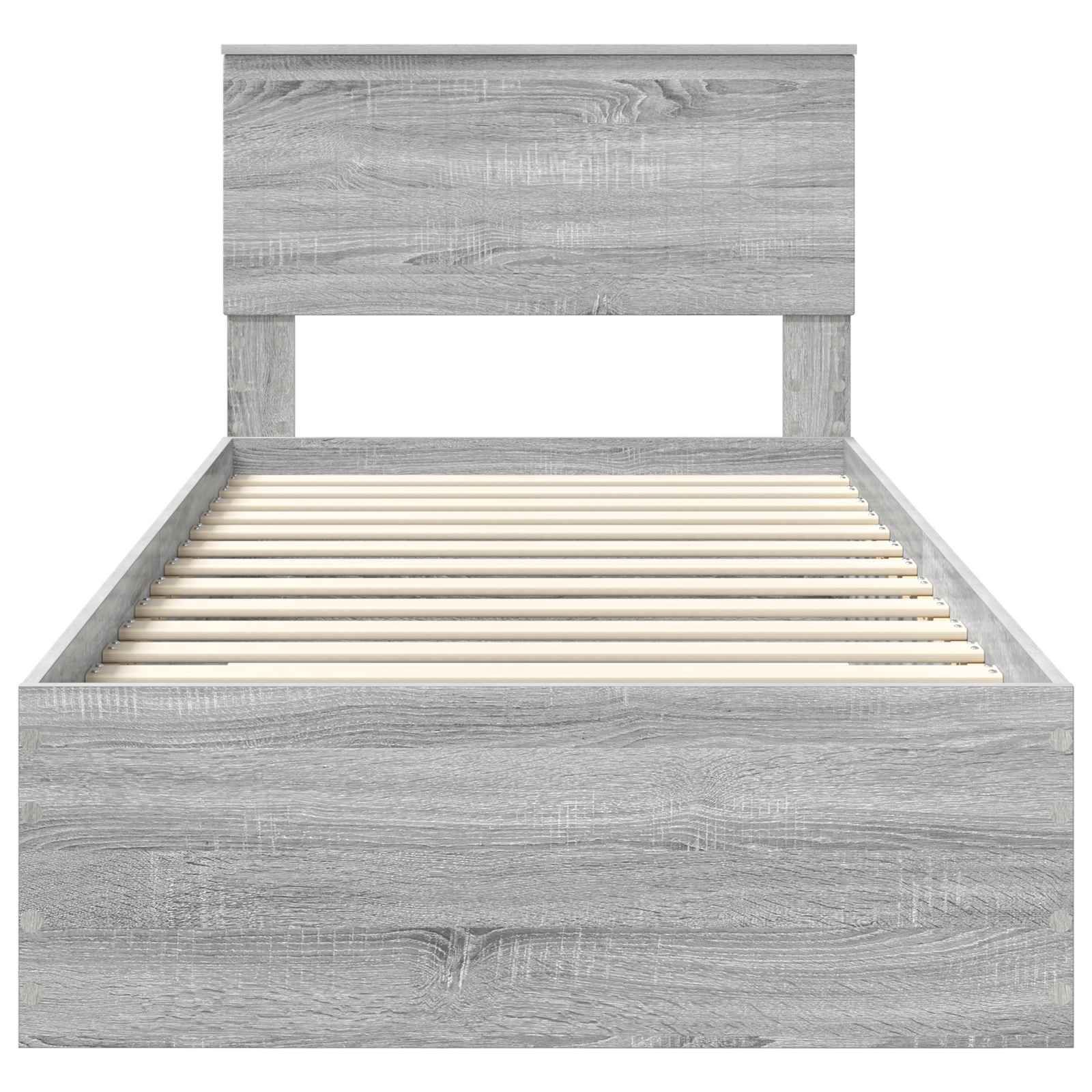 Bed Frame with Drawer Grey Sonoma 90 x 200 cm Engineered Wood