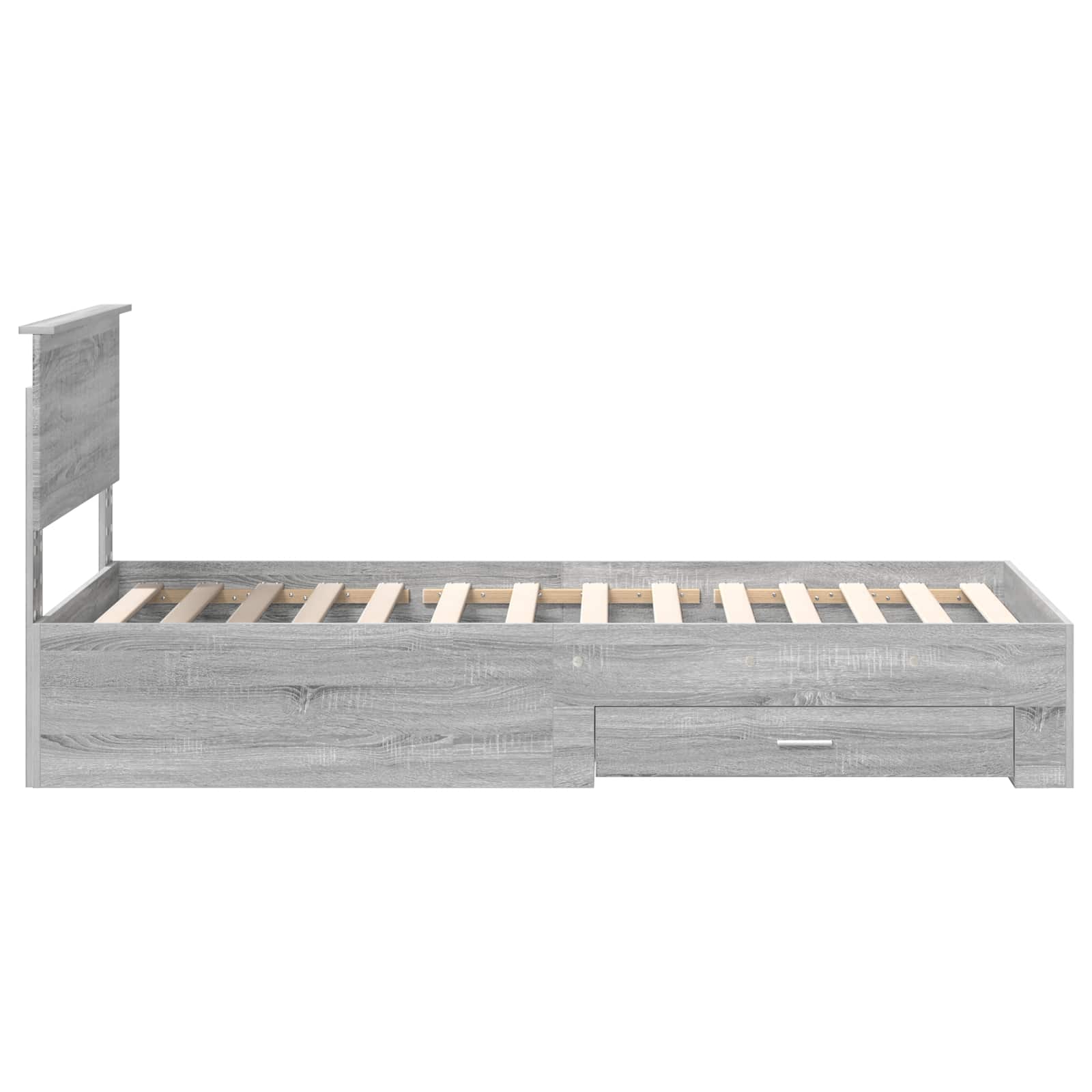 Bed Frame with Drawer Grey Sonoma 90 x 200 cm Engineered Wood