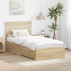Bed Frame with Headboard Sonoma Oak 90 x 190 cm Engineered Wood