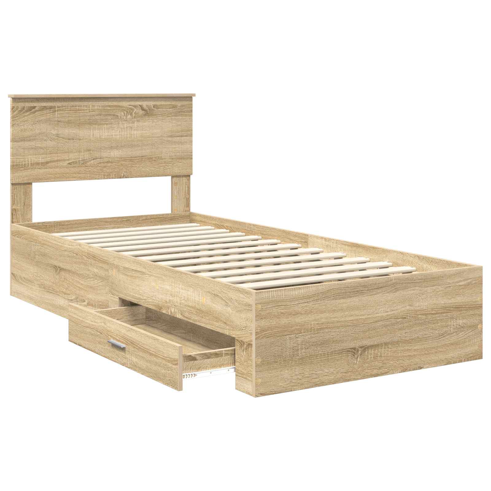 Bed Frame with Headboard Sonoma Oak 90 x 190 cm Engineered Wood